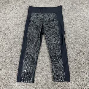 Under Armour Heatgear Leggings Womens M Black Compression Capri Ladies 28x18